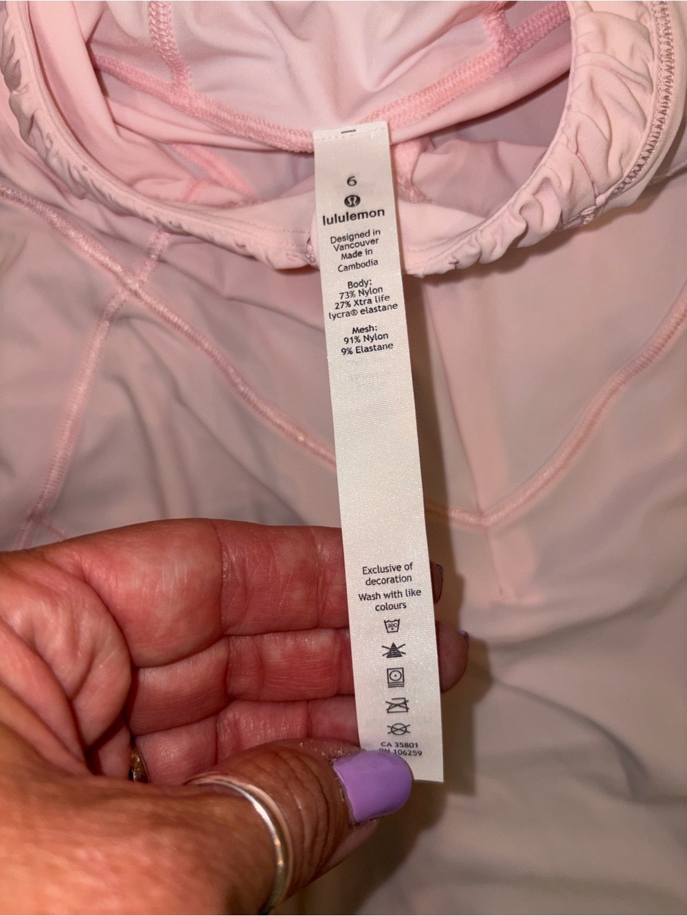 lululemon Water Bound Hoodie 6 Light Pink Long Sleeve Pullover - Picture 4 of 5